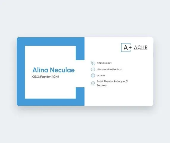 ACHR business card of Alina Neculae