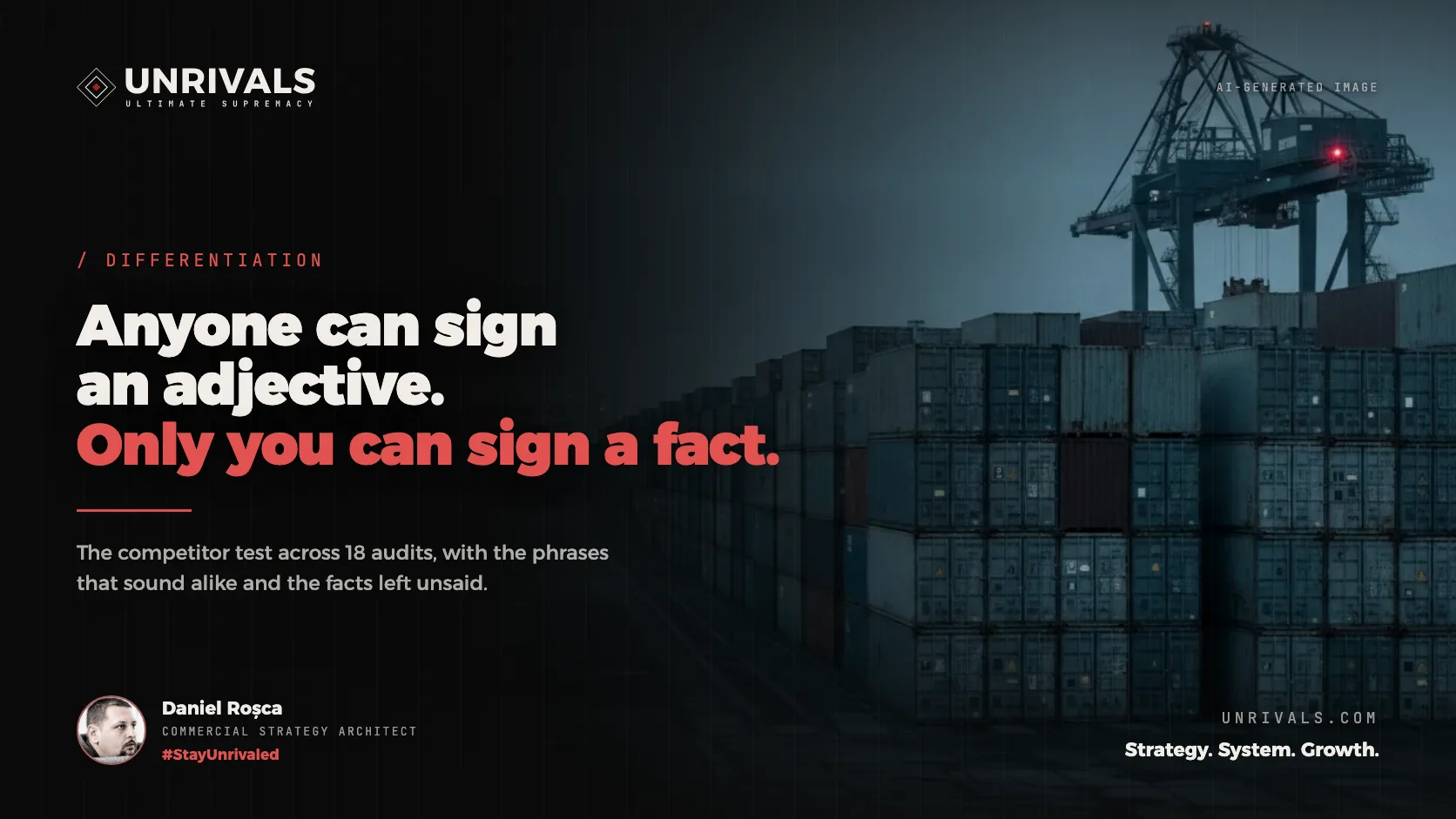 Differentiation strategy: why an adjective is not a difference, and how to write a USP your competitor cannot sign